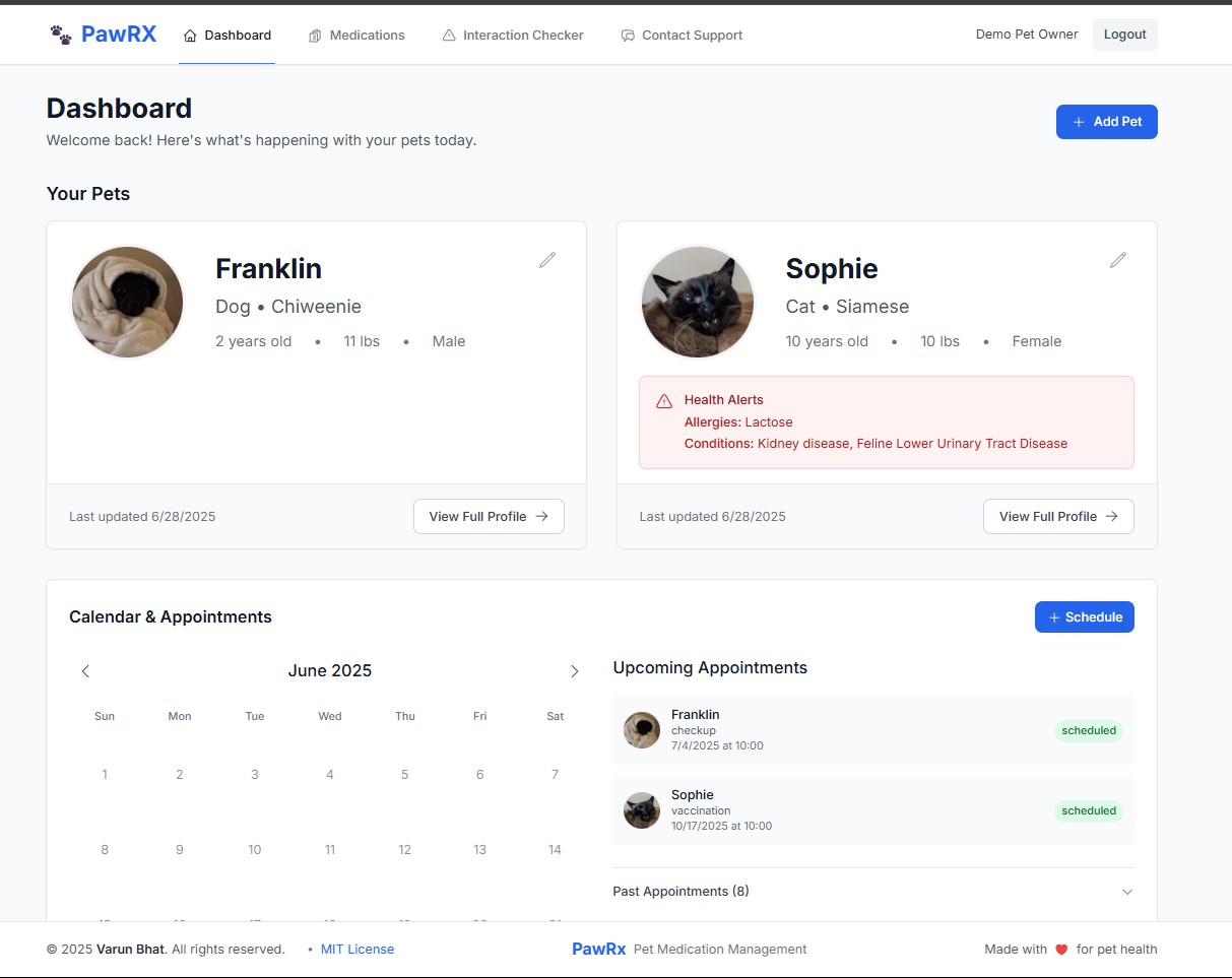 PawRx Pet Medication Safety application screenshot
